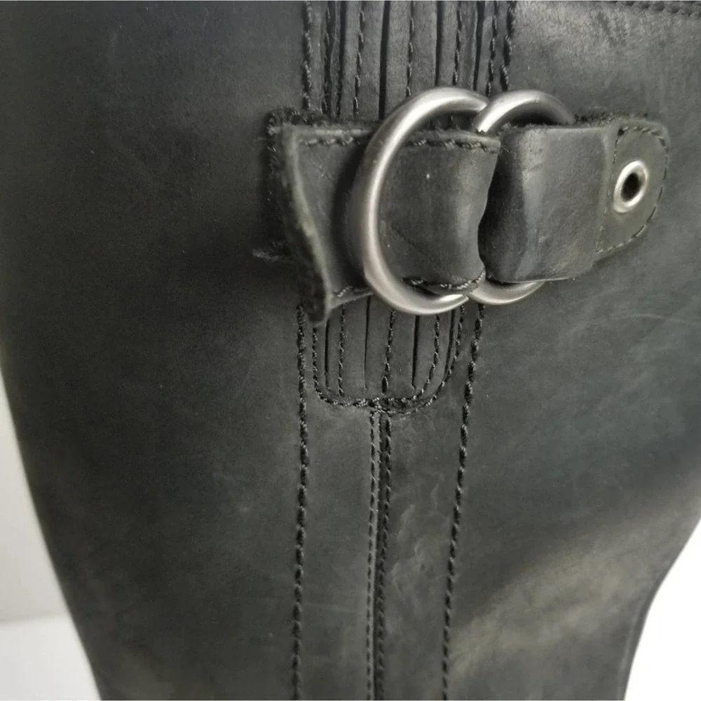 Clarks Orinocco Black Leather Tall Boots Size 6M